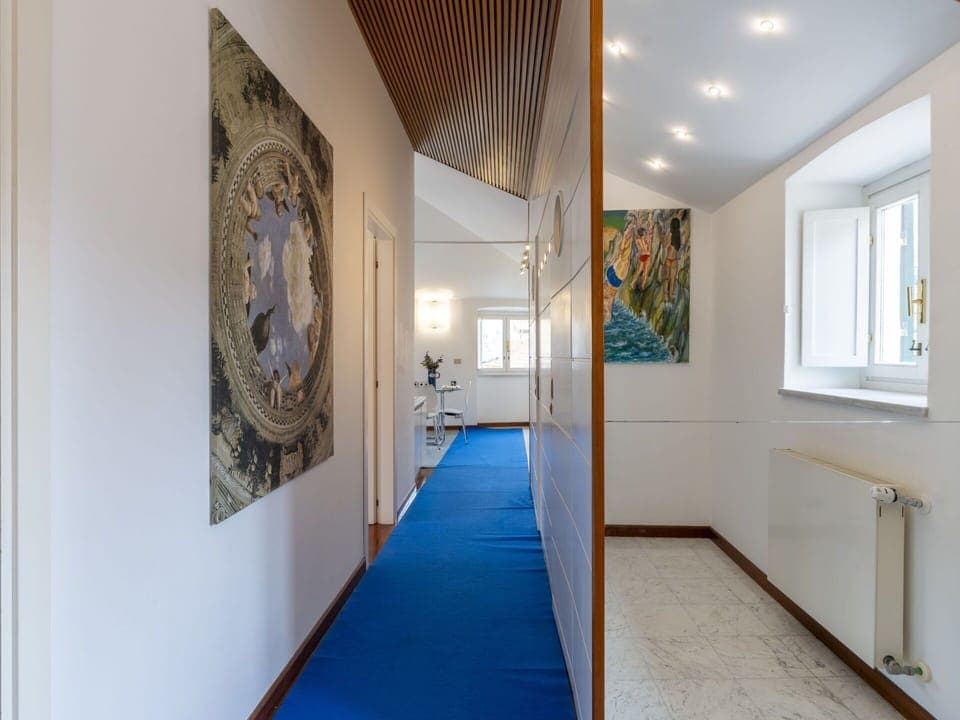 Window, Azure, Interior Design, Floor, Flooring, Hall, Ceiling, Wood, Art