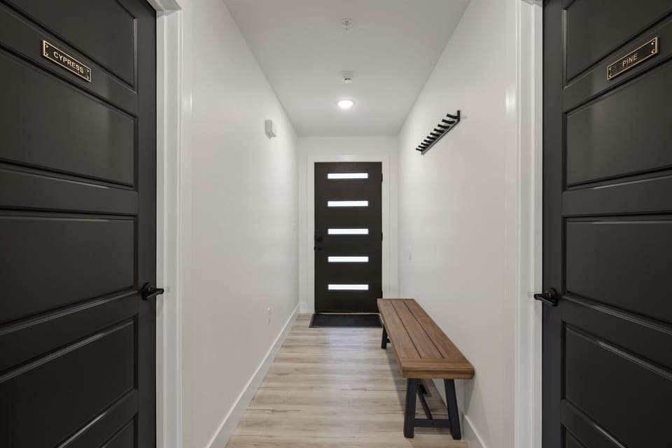 Main Level: Bench and Coat Rack in Main Entrance