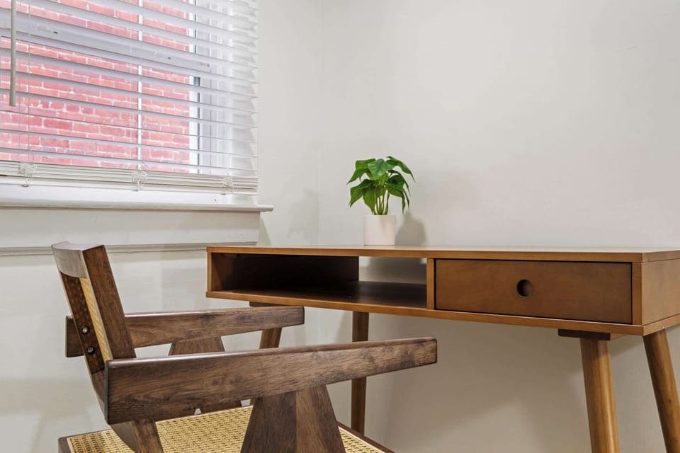 Dedicated workspace: Stay productive in this dedicated workspace featuring a comfortable desk, chair, and a quiet setting. Perfect for remote work, studying, or catching up on emails during your stay.