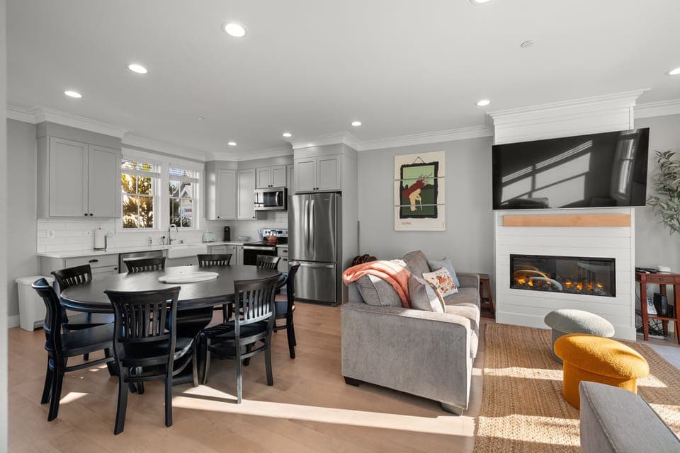 The open-concept design brings everyone together effortlessly