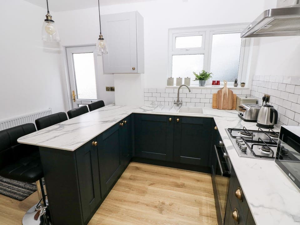 Fridge, dishwasher, electric kettle, toaster