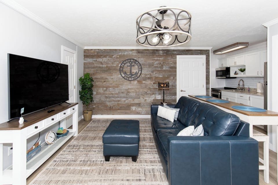 Large HD TV with streaming services available.