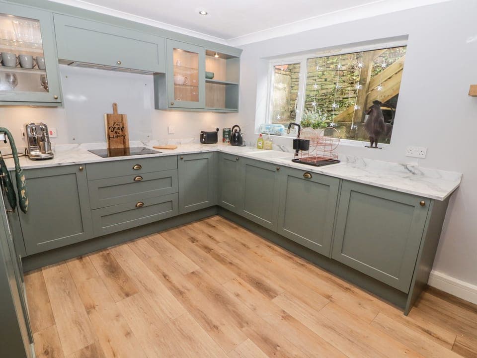 Fridge, dishwasher, electric kettle, toaster