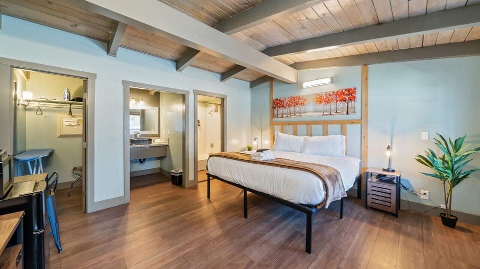 bedroom view from the entry way