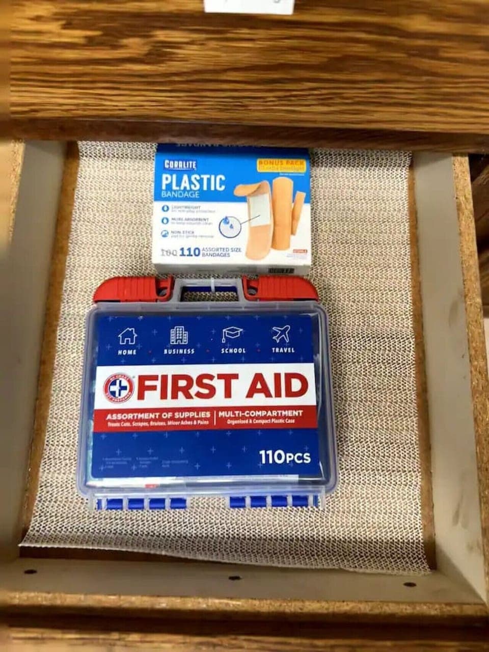 First-aid kit.