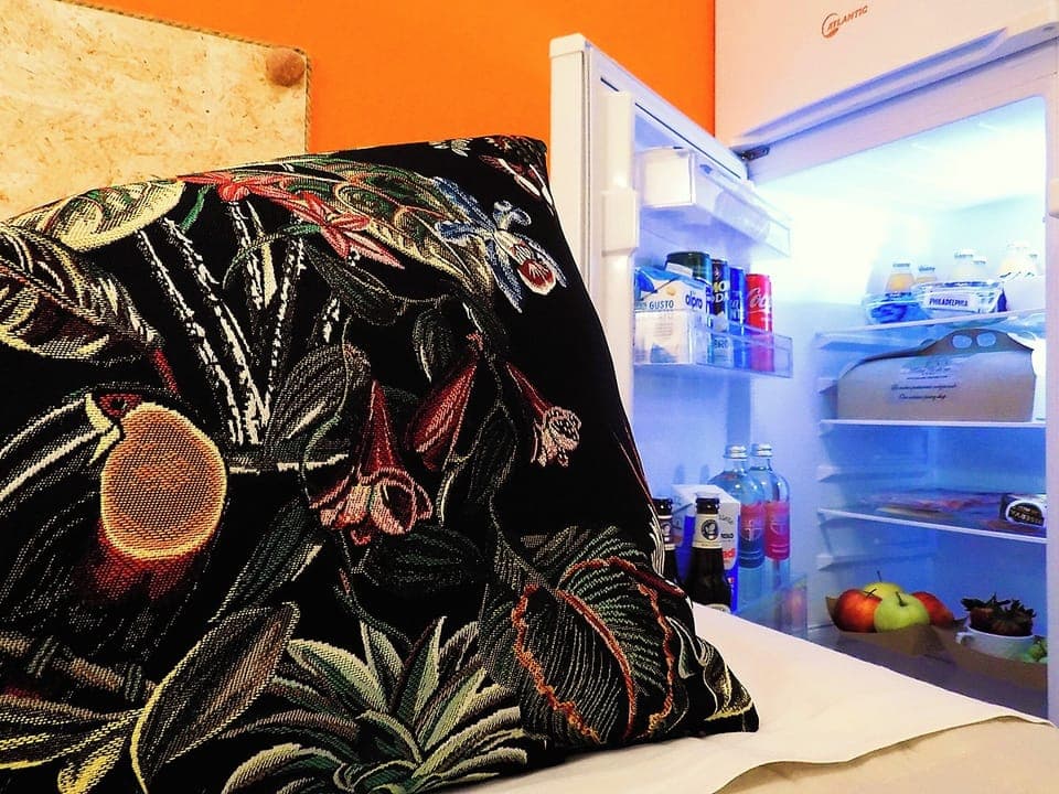 Economy Studio, 1 Queen Bed, Kitchen, Hill View | Mini-refrigerator