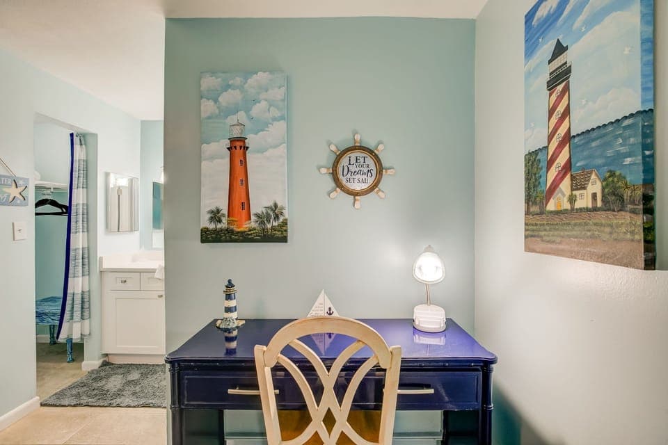 Desk area in bedroom.