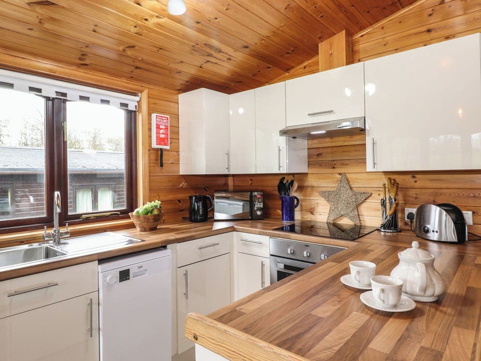 Fridge, dishwasher, electric kettle, toaster