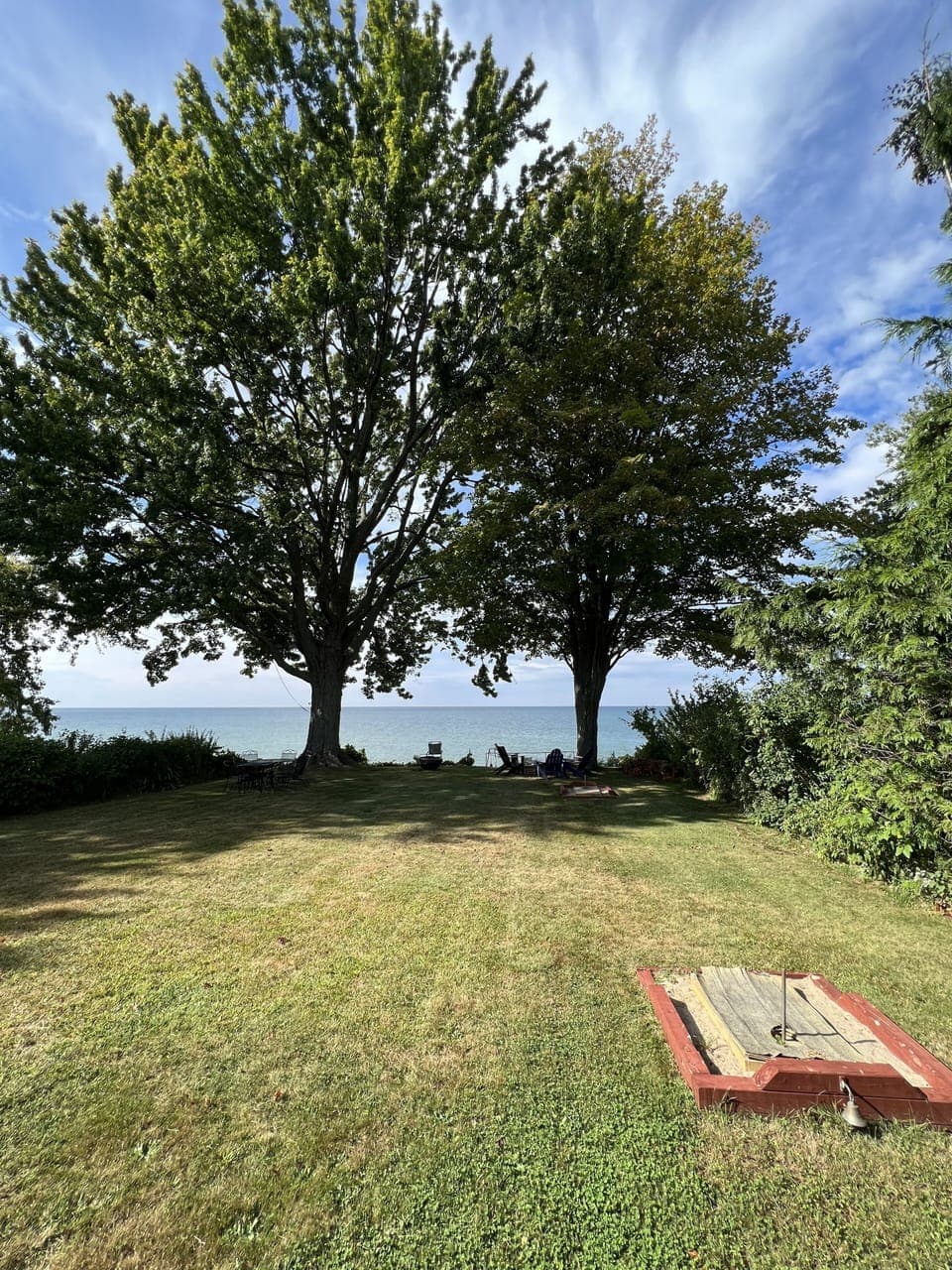 Horseshoes and backyard