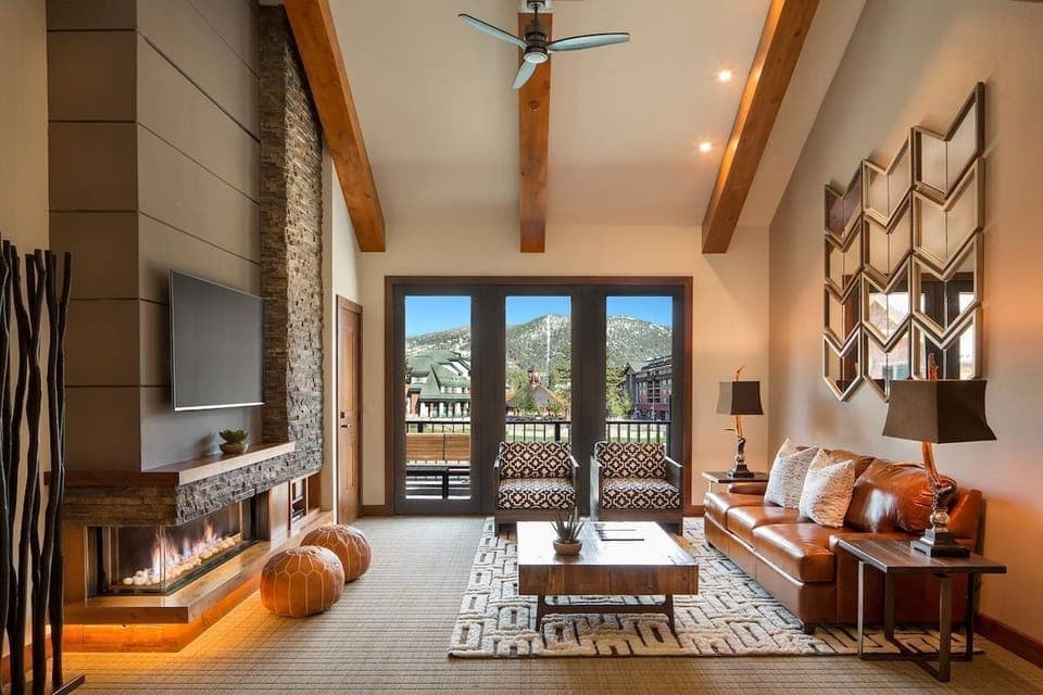 Kick back your feet and relax in the spacious, bright living room.