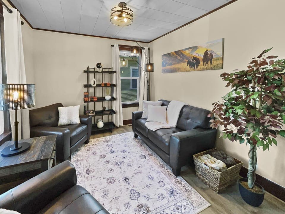 Elegant and comfortable seating to visit, talk on the phone, read a book.