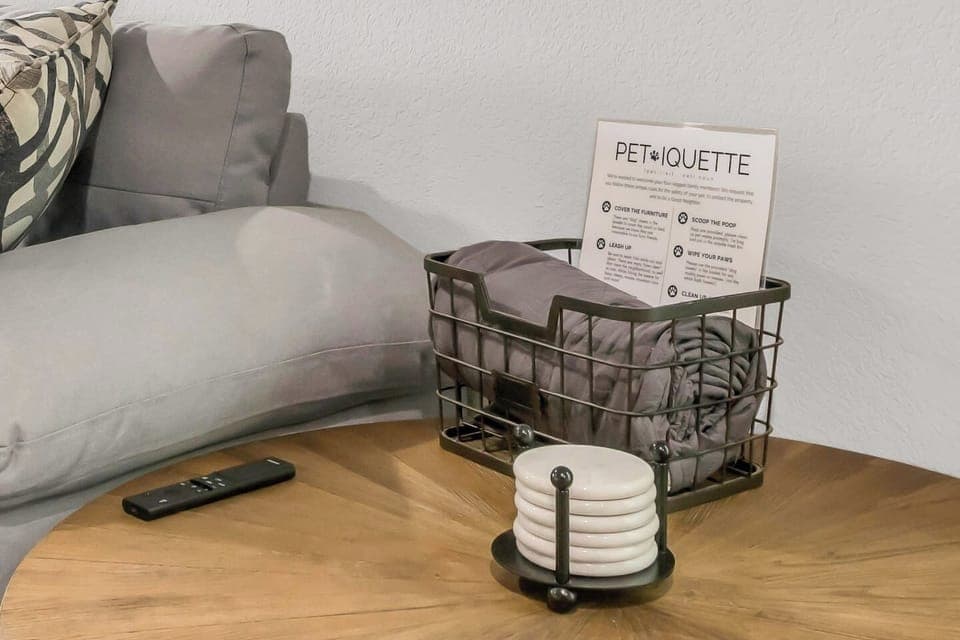 Pets encouraged and furniture protection provided!