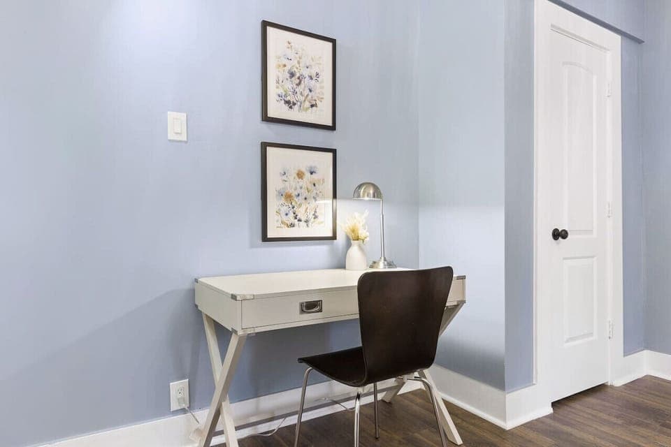 Dedicated work space w/ a desk