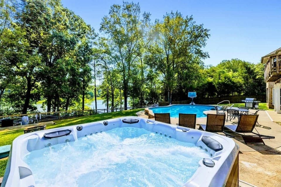 Unwind and let your cares melt away in the private hot tub!