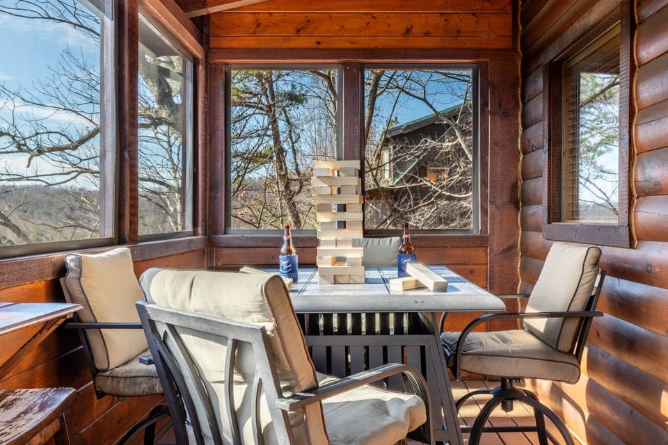 Seating in the sunroom.