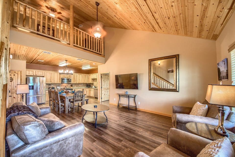 The open floor plan is perfect for big groups