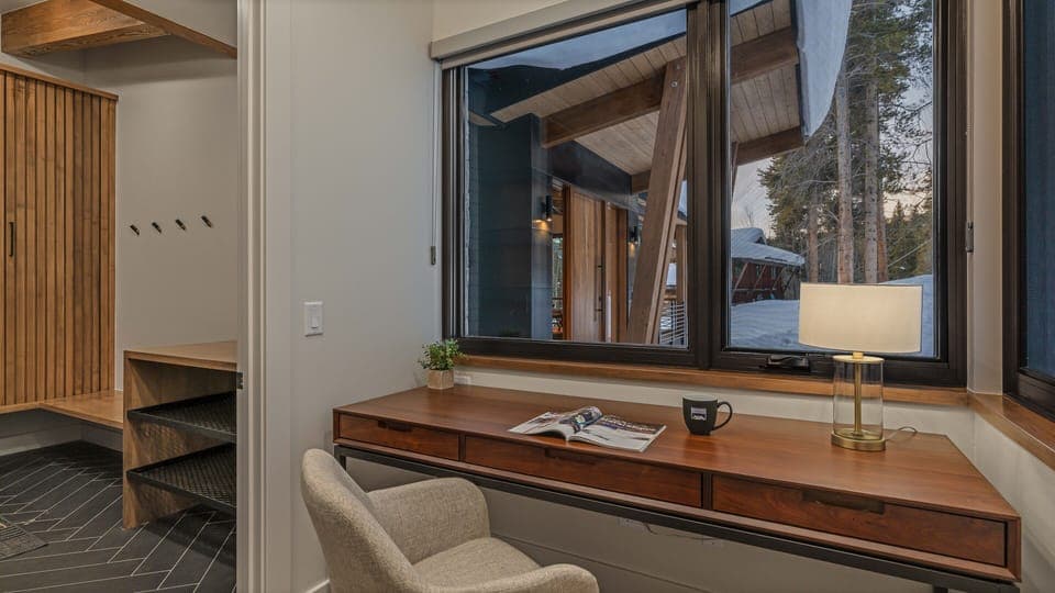 Main level office adjacent to entry/mudroom