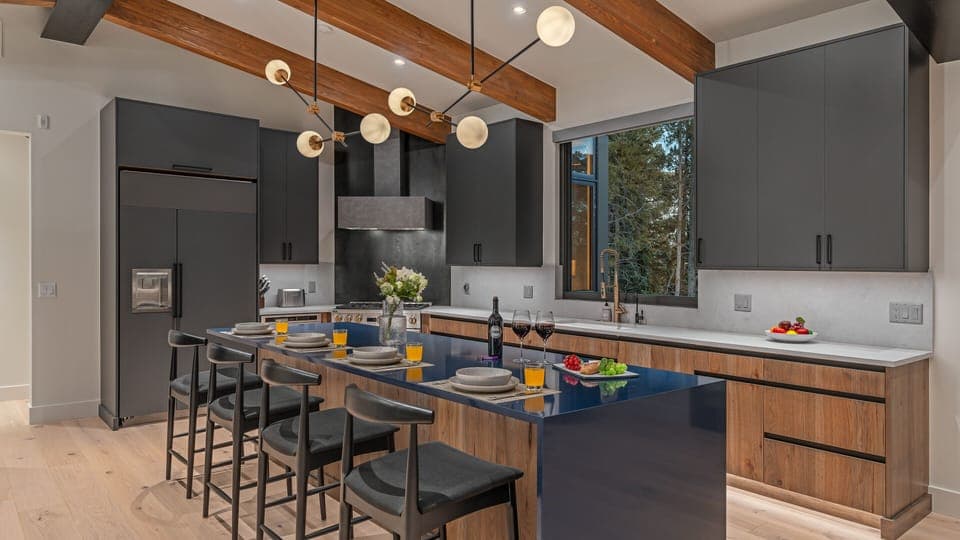 Gourmet kitchen with breakfast bar seating