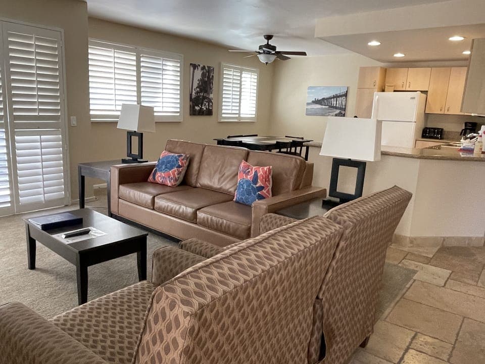 Spacious living room and kitchen 