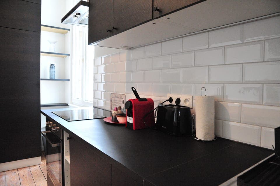 Family Apartment, Courtyard View | Private kitchen | Full-size fridge, microwave, oven, stovetop