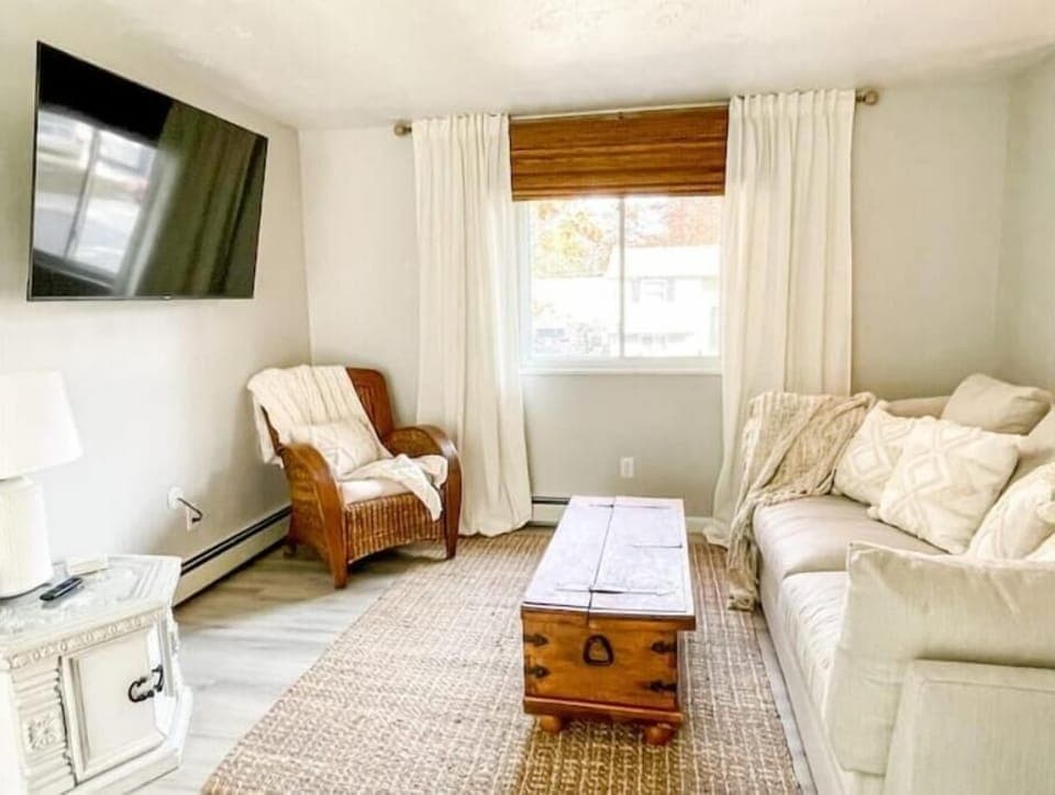 Comfy living room with Smart Roku TV