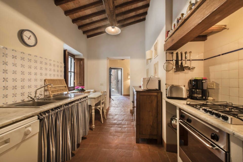 Toaster, highchair, cookware/dishes/utensils