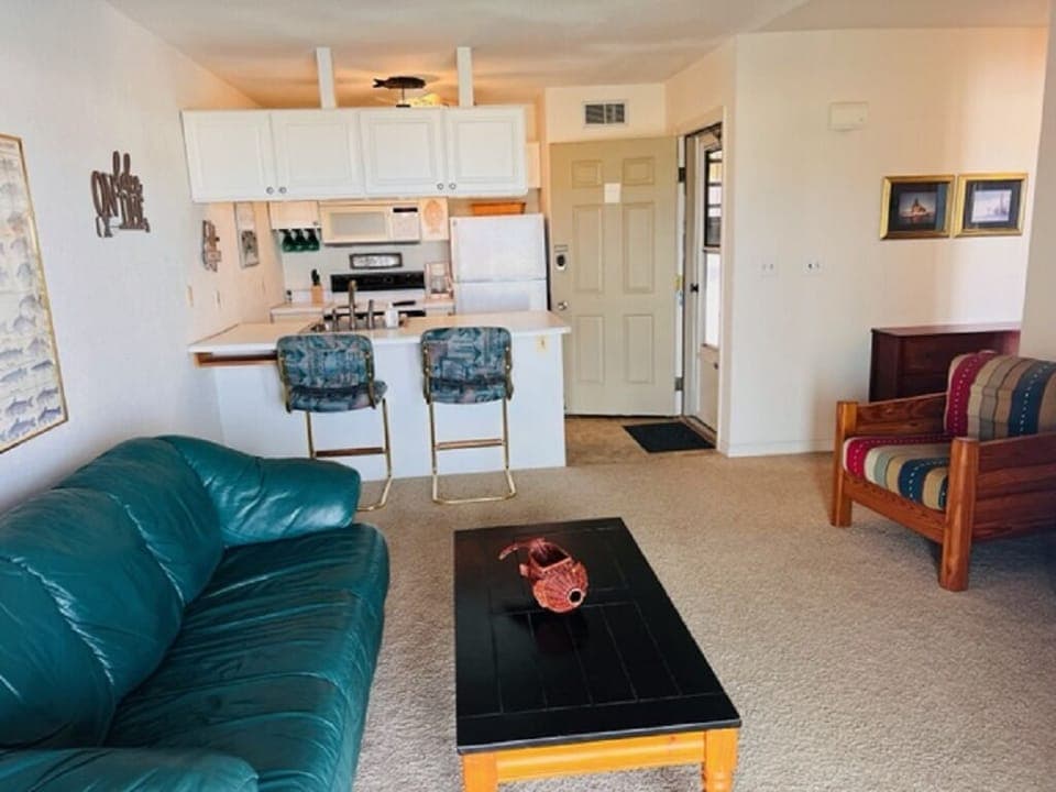 Living room and eating area.