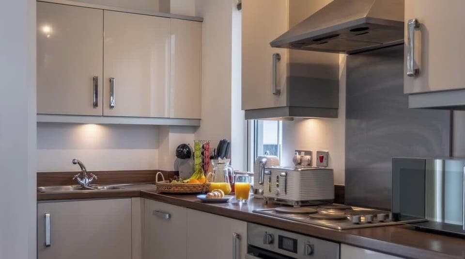 Kitchen at Valore Property Services Short Lets & Serviced Accommodation
