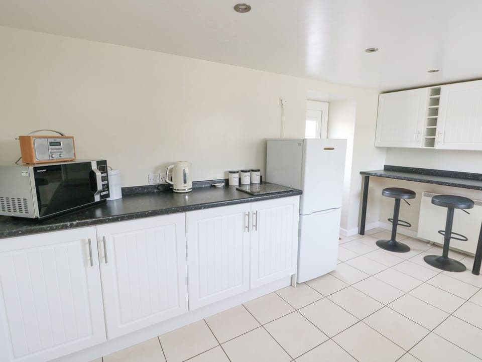 Fridge, dishwasher, electric kettle, toaster