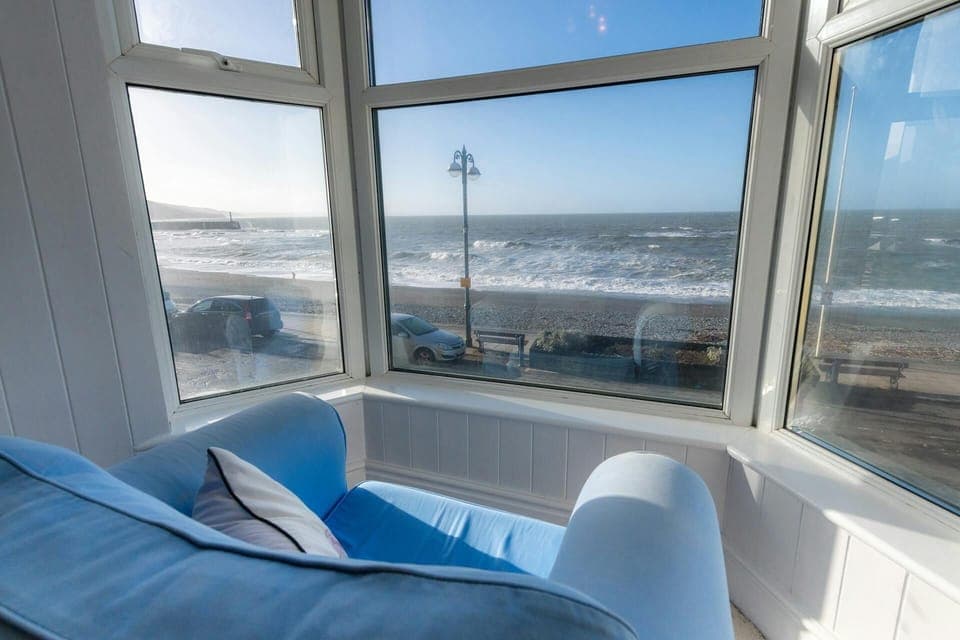Sea view from an armchair in the bay window