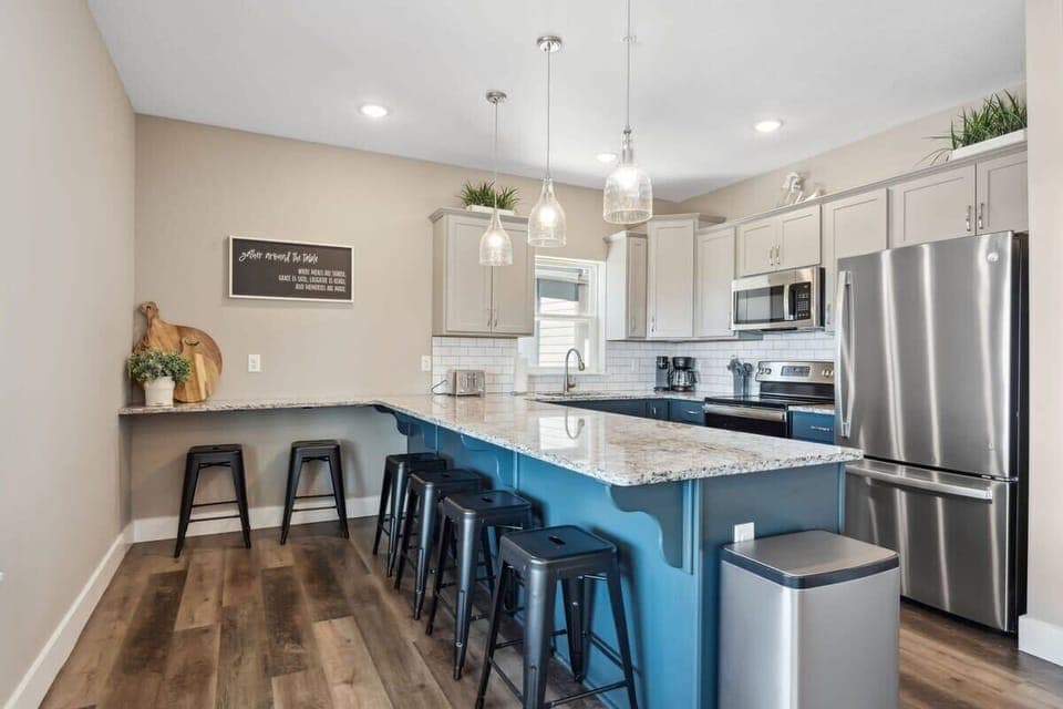 Fully stocked kitchen with everything you need for your stay!