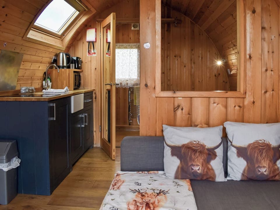 Attractive open-plan living space | Withy Bottom - Moorside Glamping Pods, Corney, near Millom