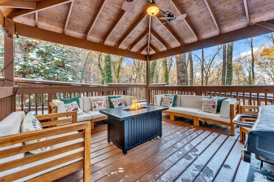 Covered Deck with Fire Table