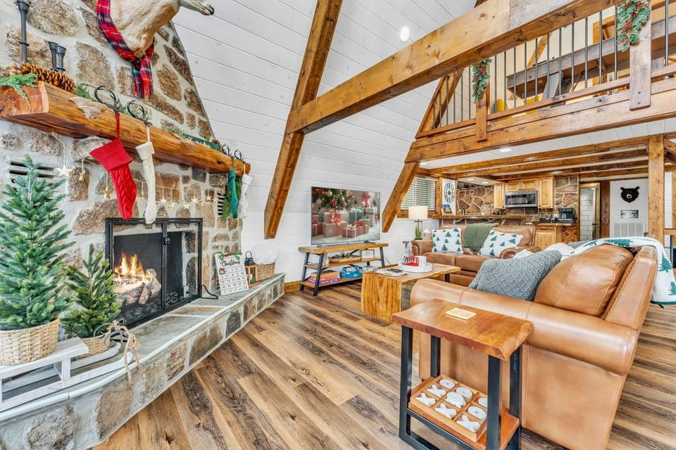 Spacious Seating with Christmas Decor