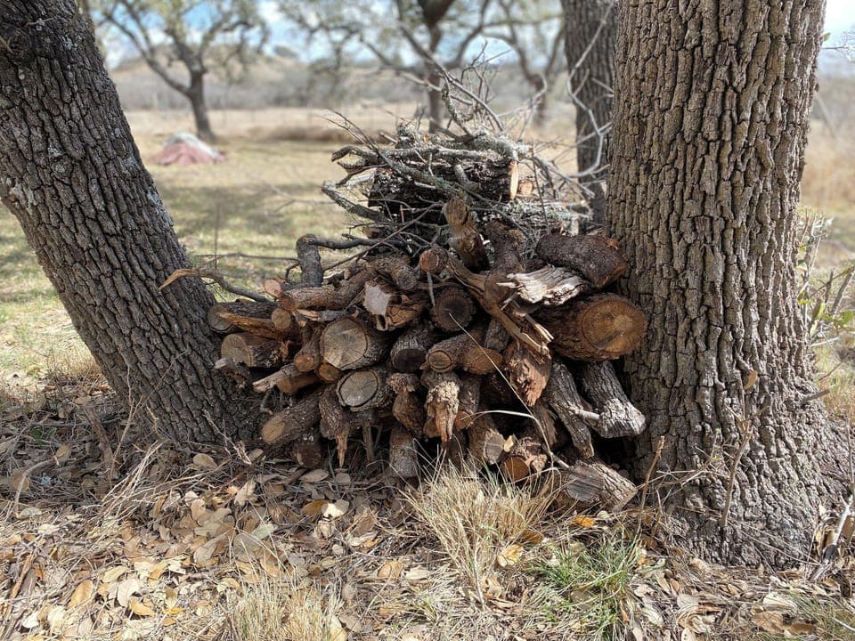 Fire wood (*start a firepit fire pending Gillespie County burn ban status)