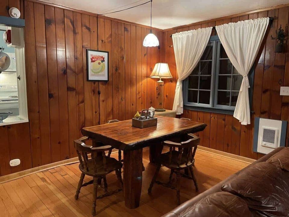 Comfortable dining area offers a cozy ambiance.