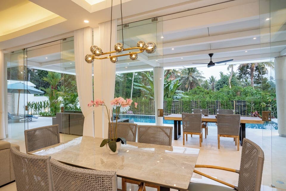 Family Villa, Patio, Pool View | In-room dining