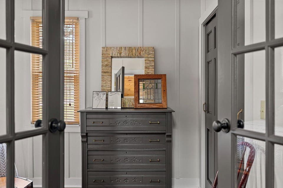 You'll find unique, hand-selected furniture and accessories in both bedrooms.