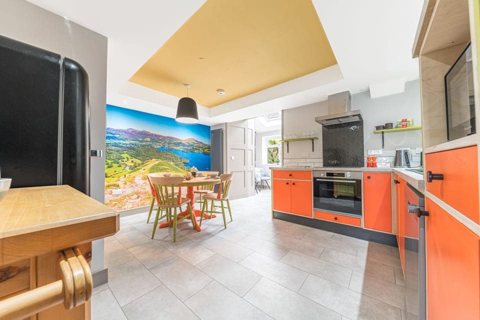 If the weather is bad outside then you can sit and have a brew with a view in the kitchen!