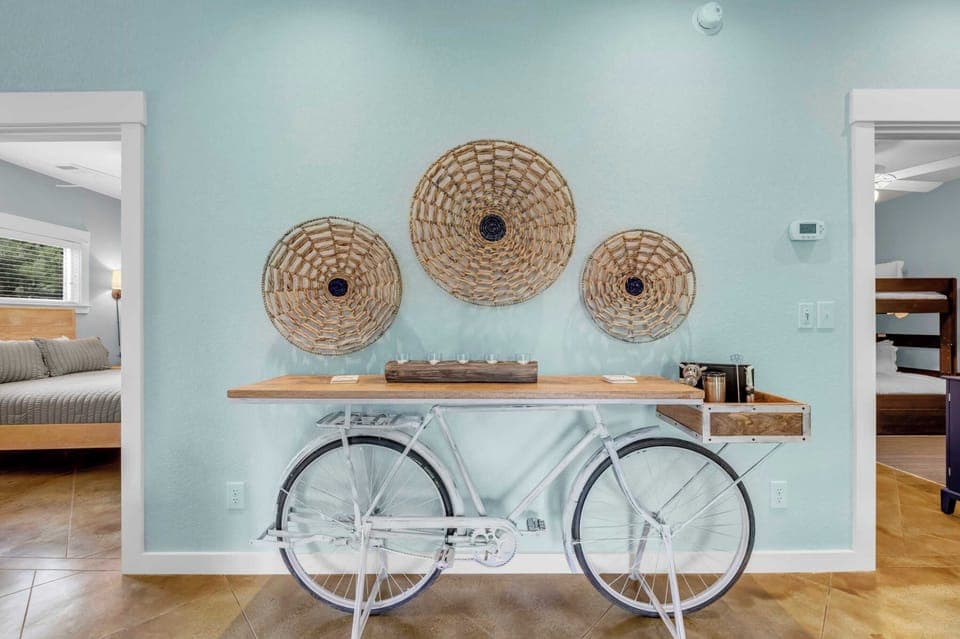 Cutest vintage bike converted to decorative table
