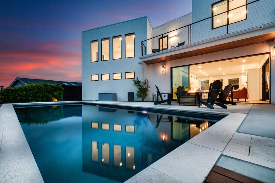 Dusk to dawn luxury: Your poolside haven with open living spaces.