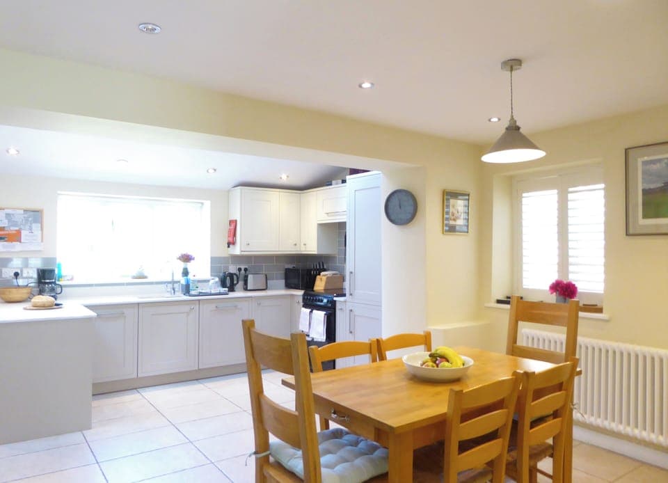 Large kitchen with dining table