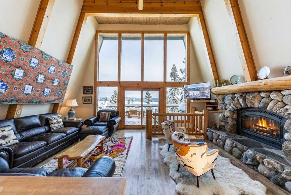 This 4-bedroom home is a cozy retreat that boasts stunning views of Lake Tahoe!