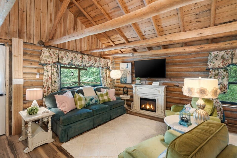 Comfortable living room with smart tv!