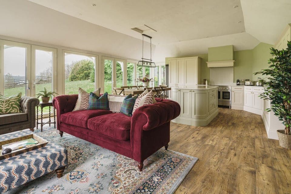 Comfort meets chic in our living room.