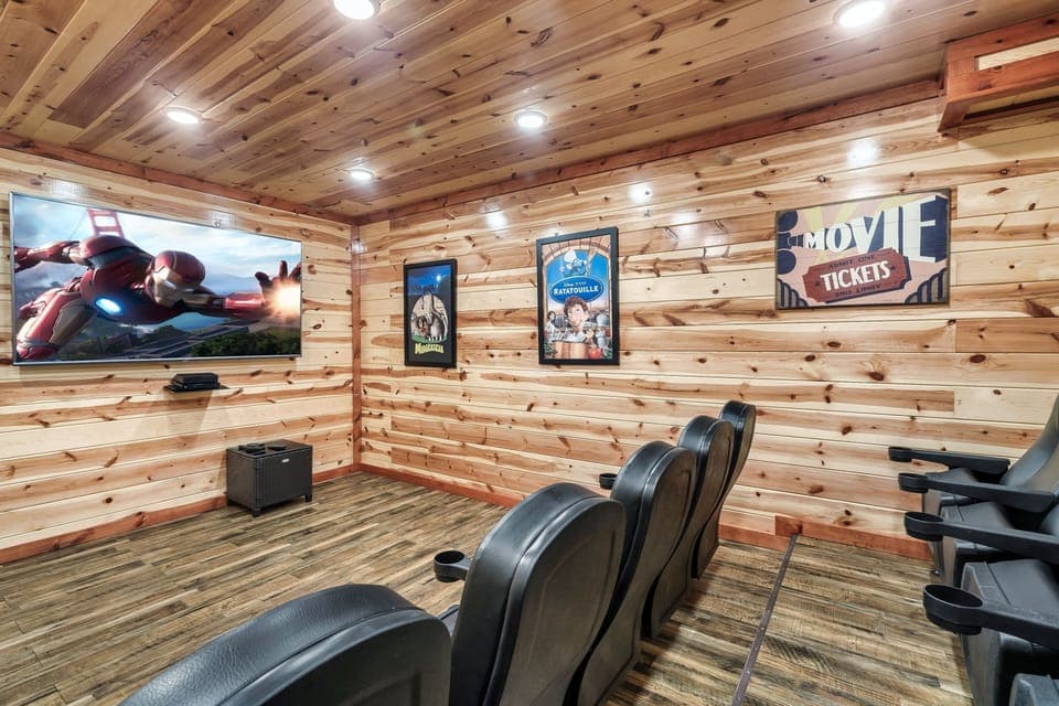 Your own movie theater with 86” TV and 11 movie theater seats!
