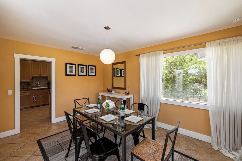 Enjoy meals in our illuminated dining area.