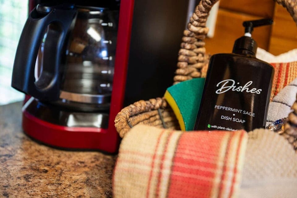 A standard coffee maker is provided for the coffee lovers in your group.