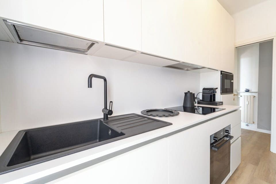 Apartment, Sea View | Private kitchen | Espresso maker, electric kettle, toaster, highchair