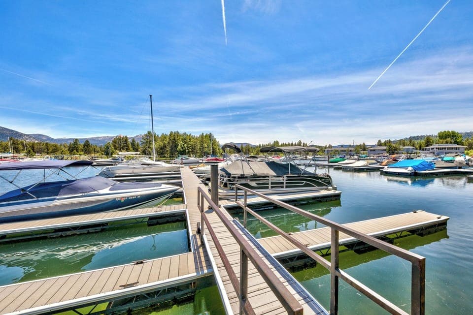 The Tahoe Keys Marina - this home has a boat slip an can accommodate 20' watercraft